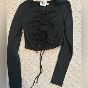 Princess Polly Black Cropped Top